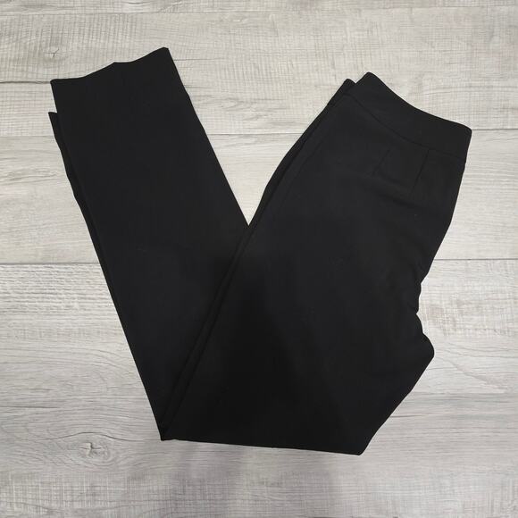 Talbots Black Straight Leg Stretch Trouser Pants Womens 4 High Rise Flat Front - Picture 7 of 8